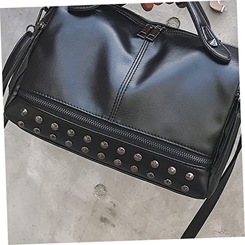 Sac à main rivets mode IMIKEYA grand format en polyuréthane noir léger - 4