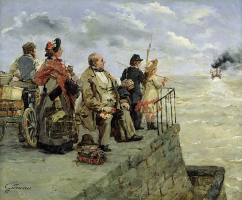 Affiche de Arts Départ pour Jersey par Guillaume Romain Fouace Impression sur Toile Salon 60x90cm