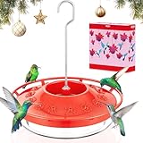 iBorn Hummingbird Feeders for Outdoors Hanging,Bee Proof...