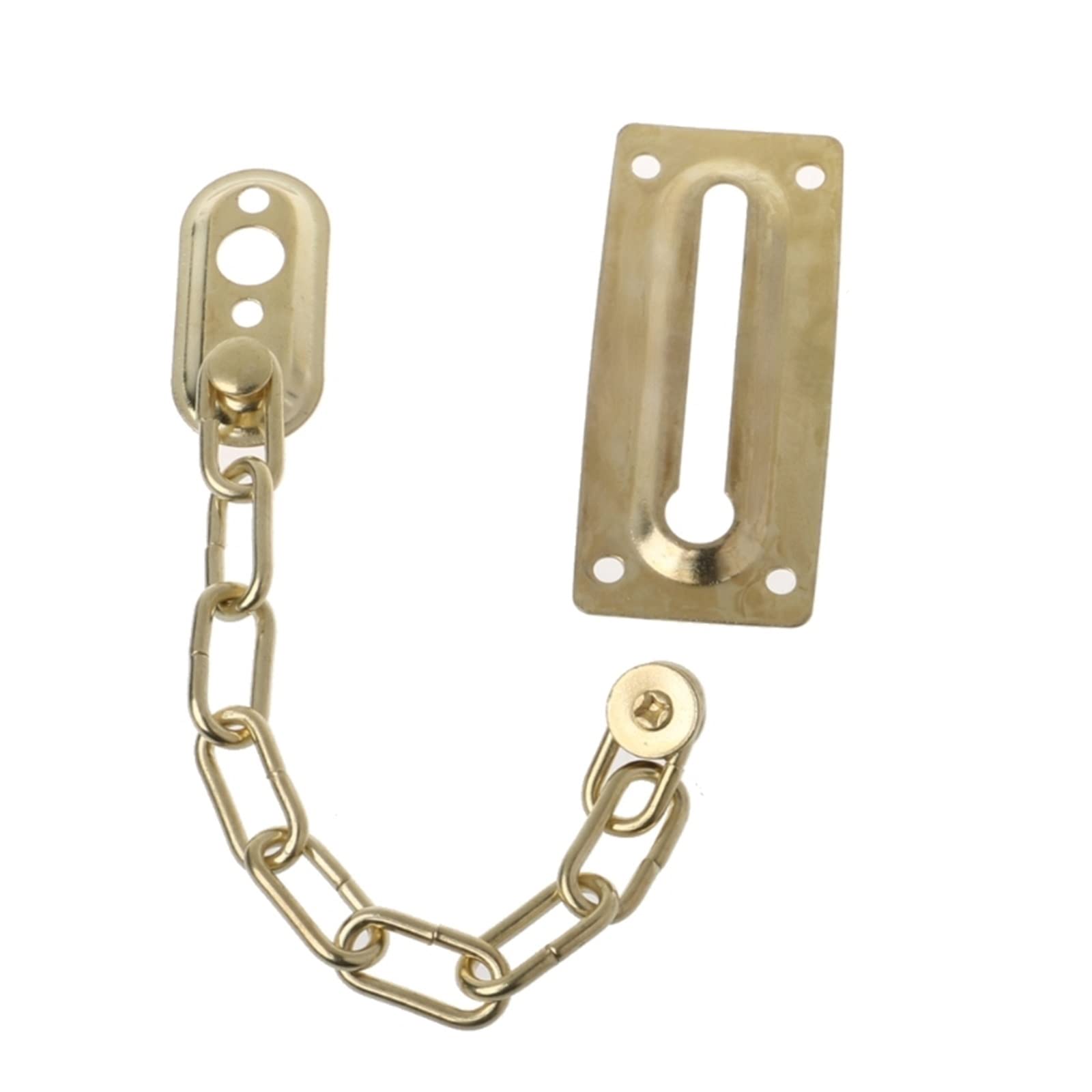 SFJSFIMQ Chain Lock Stainless Steel Anti-Theft Chain Security Door Chain Lock Home Guard Lock Heavy-Duty Reinforced Security Door Lock(Gold)