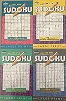 Lot of 4 Large Print Pocket Sudoku Puzzle Book Vol. 13, 14, 15 & 16 1773250957 Book Cover