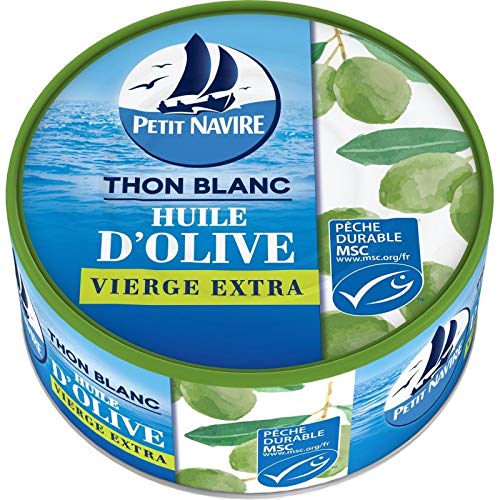 Barco pequeño – Atún blanco con aceite de oliva extra Msc 104 g – 3 unidades – Se vende en un set
