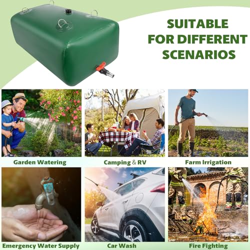 Image of 400 L /105.7 Gallon Water Storage Bladder, Foldable Portable Water Bladder Tank, Large Capacity Water Container, Water Bag for RV, Truck, Camping, Emergency & Outdoor Use