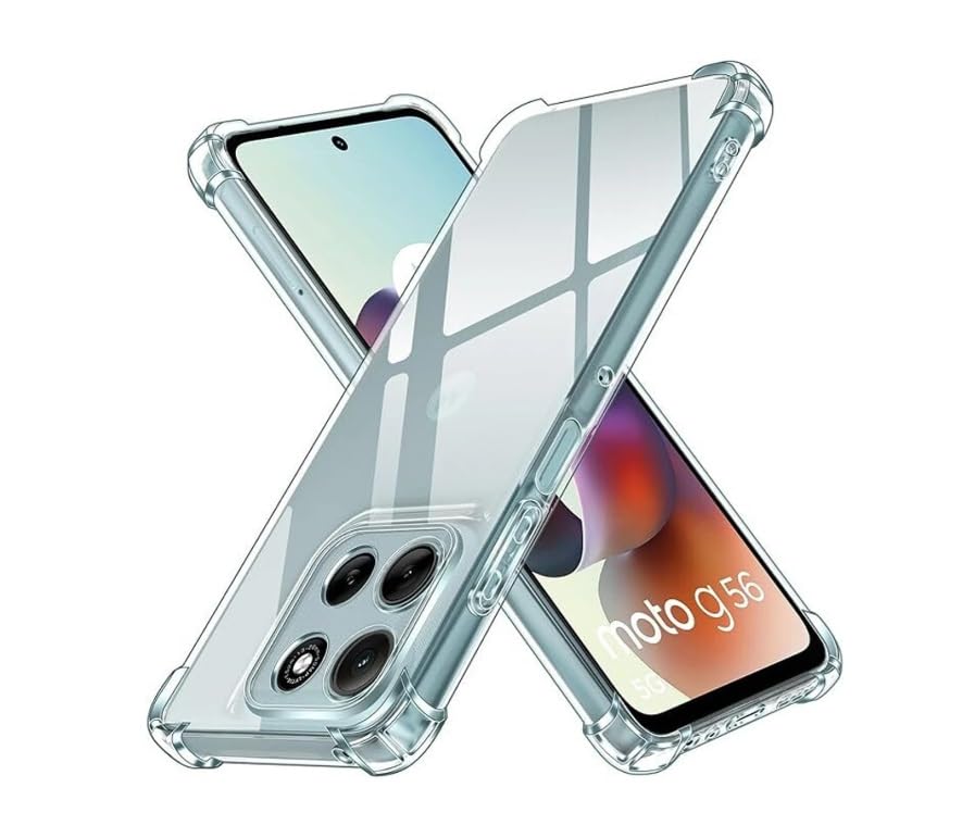 Image of REALCASE Silicone Moto G56 5G Back Cover Case, Scratch Resistant Protective Crystal Clear Transparent Shock Proof Bumper Back Cover Case for Moto G56 5G