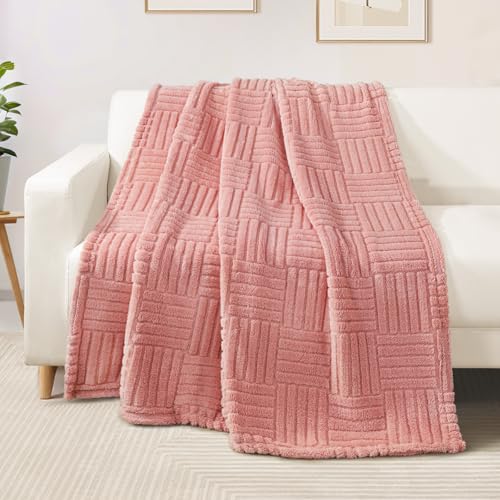 Whale Flotilla Kuscheldecke Flauschige Decke Fleecedecke, Plüsche und Weiche Wohndecke, Gemütliche und Warme Sofadecke Tagesdecke, 130x150 cm, Rosa