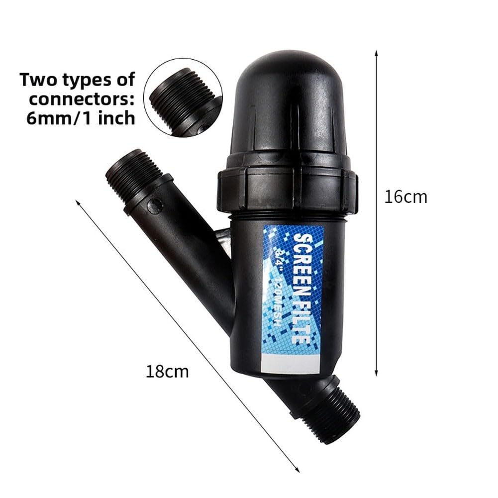 Filtro dell'acqua piovana per irrigazione da giardino, efficiente sistema di rimozione dei detriti, per kit di plastica, installazione, per nero