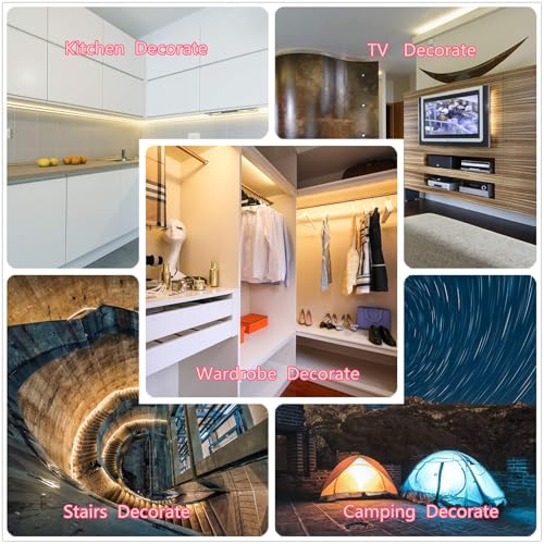 Image of Battery Powered Led Strip Lights - Flexible Ribbon Light, 300 LEDs, Cool & Warm White - 5M / 16.4ft (Yellow)