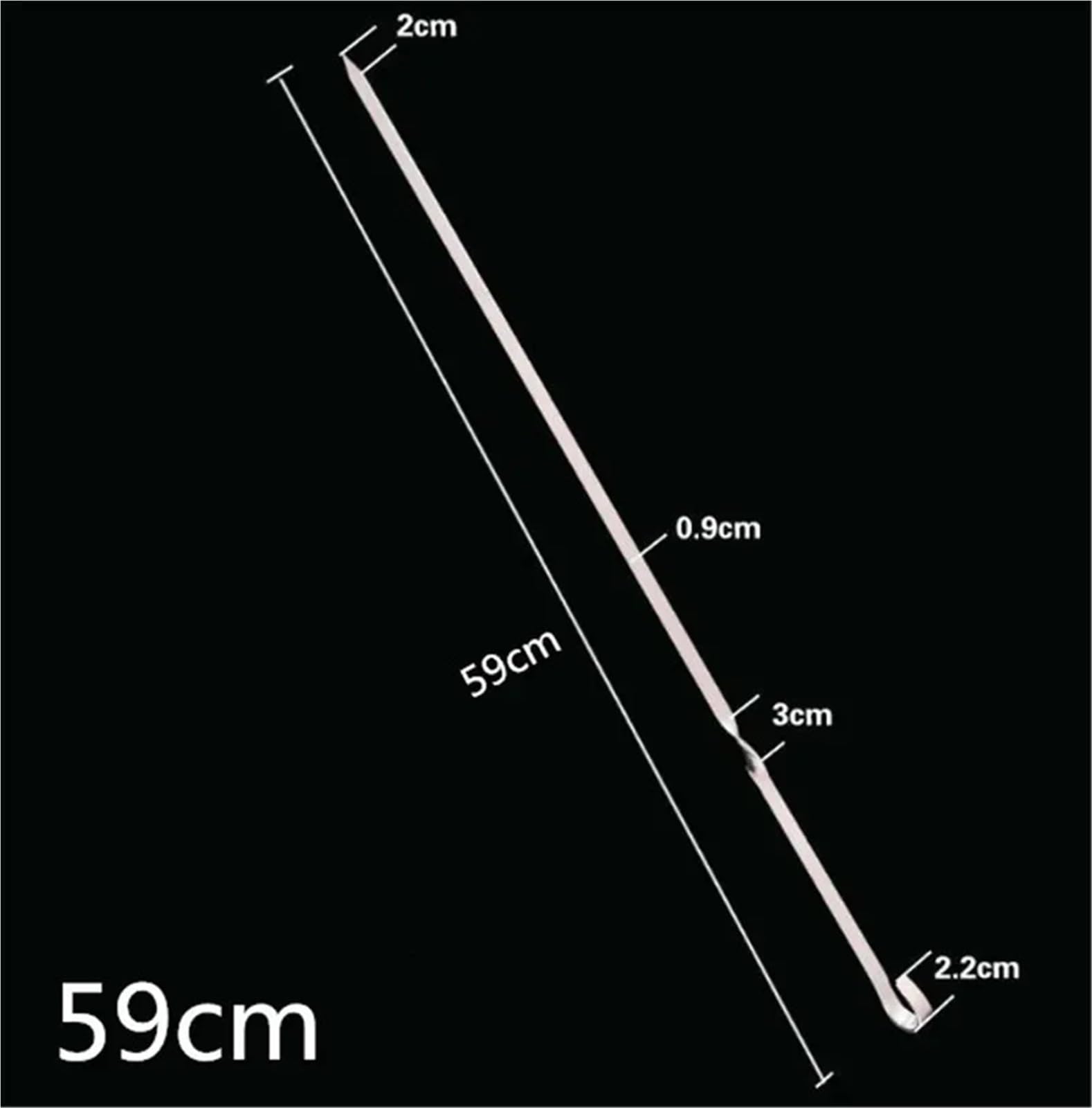 Metalowe szaszłyki 10 szt. 40–60 cm Duże, długie Grill ze stali nierdzewnej Grillowanie Grill igłowy Szeroki(10pcs 60cm)