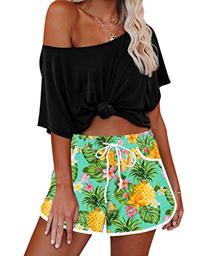 Image of For G and PL Women Summer Floral Beach Boardshorts with Pockets Swim Trunks