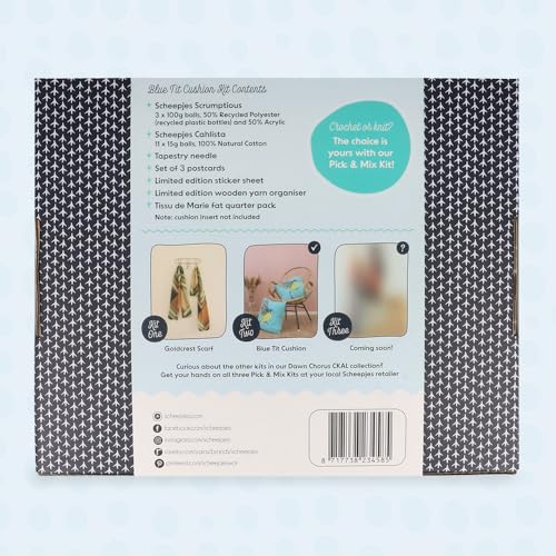 Image of Scheepjes CKAL Blue Tit Crochet Cushion Kit with Yarn and Pattern, 1 piece