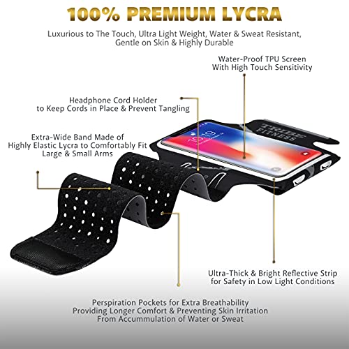 Tribe Running Phone Holder Armband. Iphone & Galaxy Cell Phone Sports Arm Bands For Women, Men, Runners, Jogging, Walking, Exercise & Gym Workout. Premium Japanese Lycra. Strap Extension & Key Pocket. #TOP1