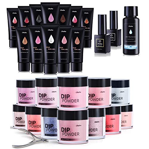 Ohuhu 12Color Poly Gel Kit Mix Series + 12Colors Dipping Powder Kit