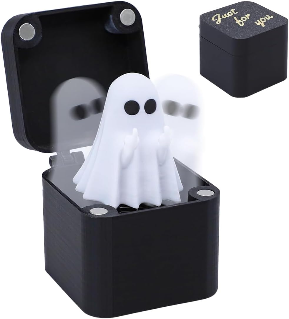Halloween Ghost in a Box, Funny Birthday Gifts for Men, Christmas White Elephant Gift for Adults, Novelty Office Prank Gift Box, Weird Stuff Quirky Joke for Friends