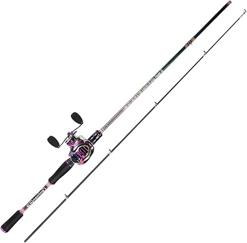 Miniatura 2 de Sougayilang Combo de caña de pescar y carrete, caña de pescar mediana con carrete de cebo combo, combo de pesca de 2 piezas