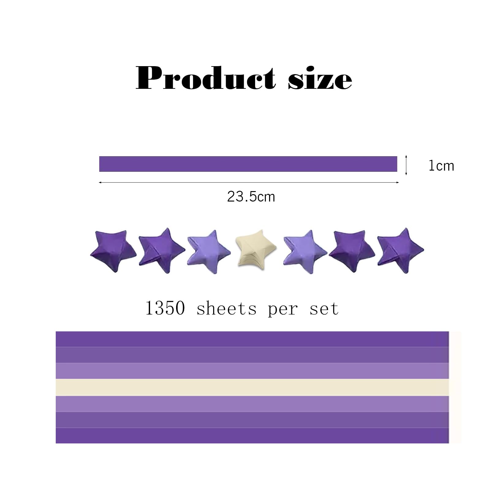Lote de 1350 tiras de papel en forma de estrella, 7 enteros de constelaciones impresas,Tiras de papel origami,Tiras de papel de la suerte (Purple, 1350pcs)