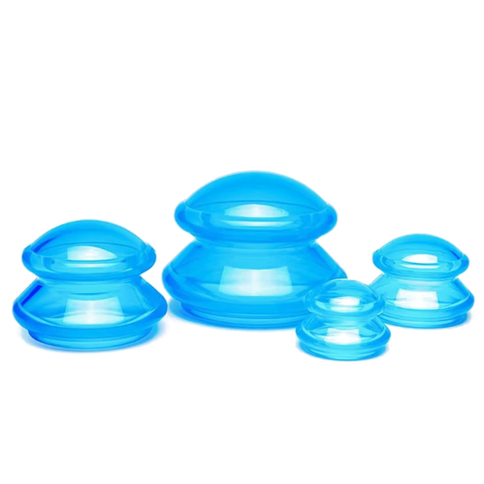 Juego de ventosas de Silicona para Masaje, Juego de Terapia de ventosas al vacío, Kit de ventosas de Masaje para Terapia de Masaje, 4 tamaños