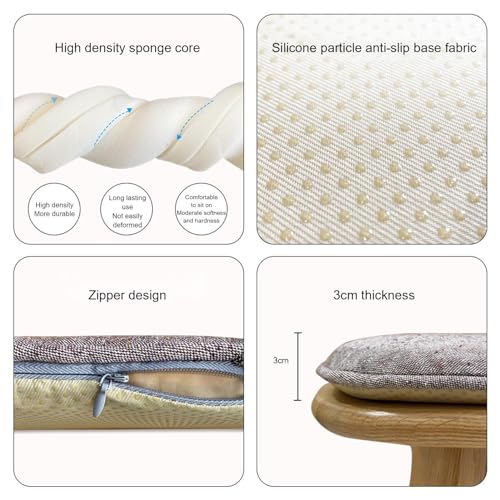 Cojín para silla de comedor en forma de U de tela lavable a máquina 4