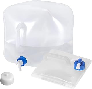 Almacenamiento de Agua Plegable 10L, Tanque de Agua con Grifo Tapa y Asa sin BPA, Bidón Contenedor de Agua Portátil Depósito de Agua para Camping Senderismo Picnic