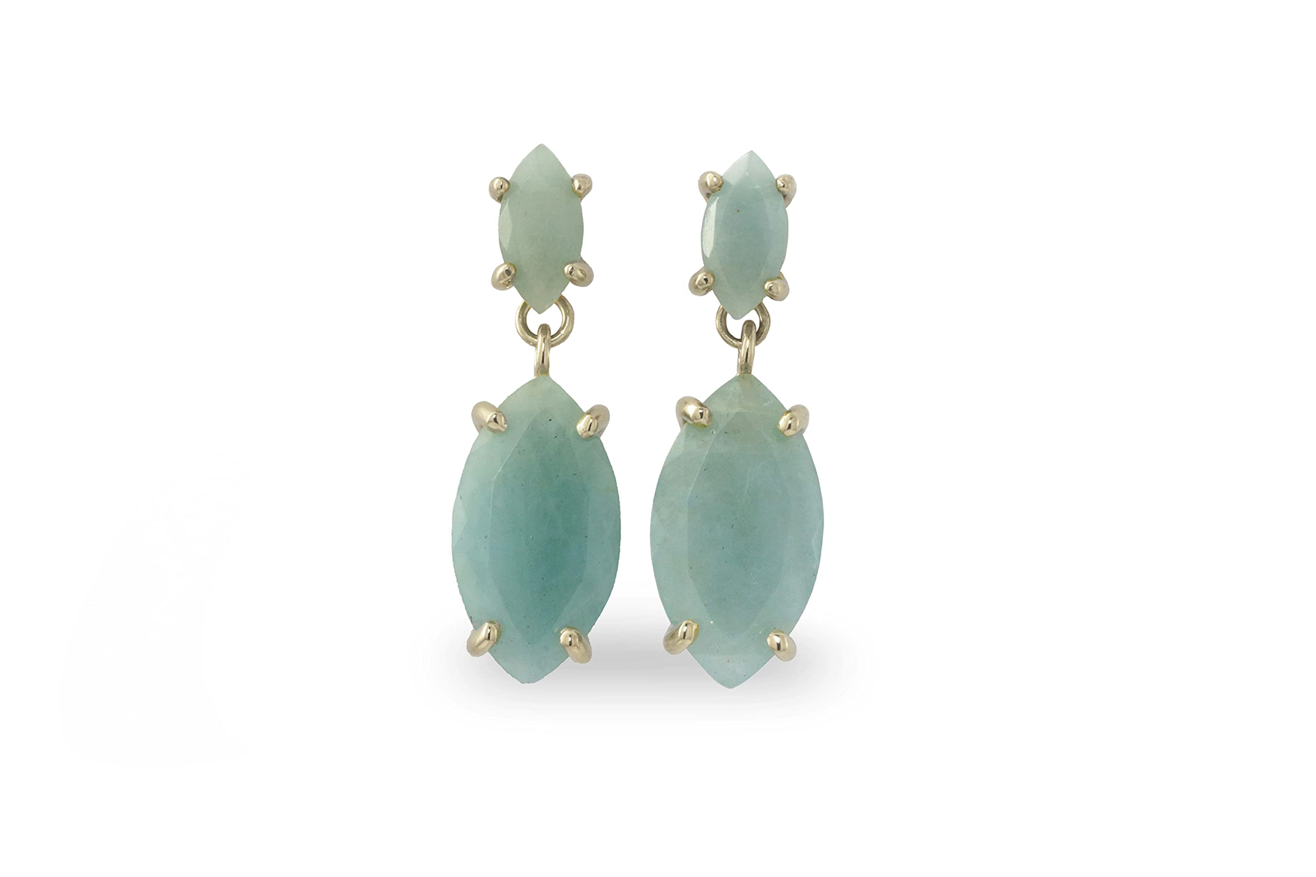 Pendientes Marquesa Aguamarina para Mujer - Pendientes de Piedra de Nacimiento Hechos a Mano - Pendientes Colgantes de Moda, Regalo de Joyería, Pendientes de Piedras Preciosas Personalizados