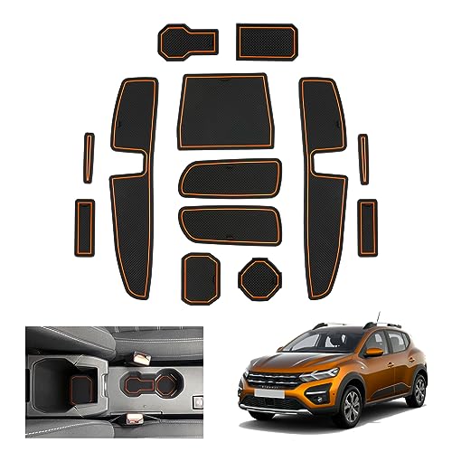 GAFAT Dacia Sandero 3 / Sandero Stepway III 2025 2026-2021 Tapis Antidérapant en Caoutchouc, Sandero 2025 Tapis Console Centrale, Tapis de Couture de Porte,...