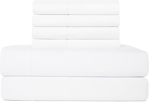 32655 Juego de sábanas y fundas de almohada de 6 piezas, tamaño King, sedosas, ultrasuaves, ecológicas, lavables a máquina, de secado rápido,