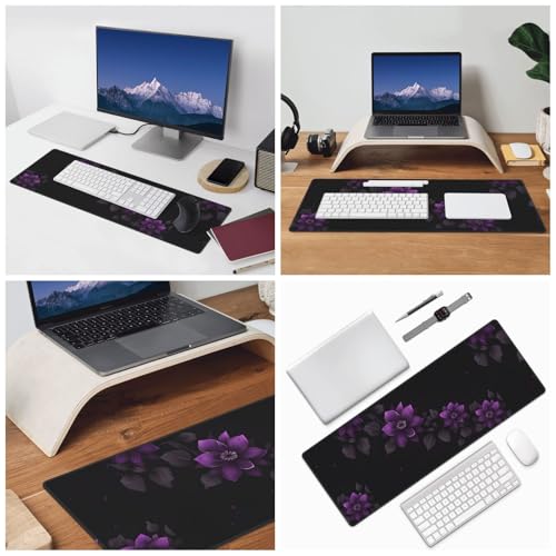 Tapis de souris de jeu imperméable grand format avec base antidérapante violette - 7