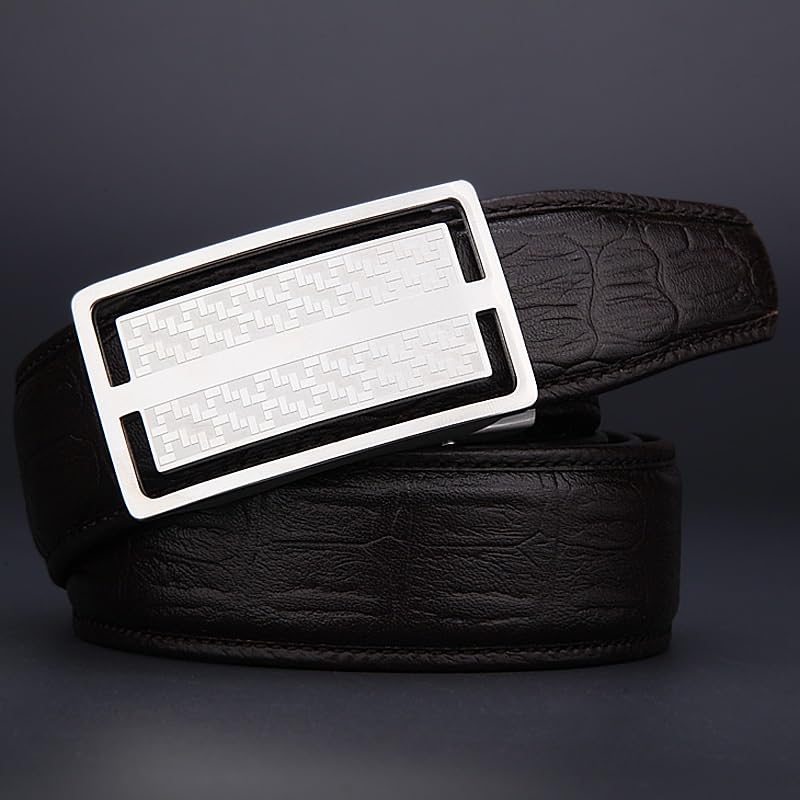 Stainless Steel Automatic Buckle Belt Men's Pants Belt Men's Belt(125cm)2