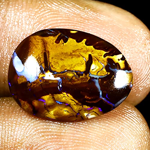 Opale boulder australienne 8.82 ct, gemme multicolore d'exception de forme libre