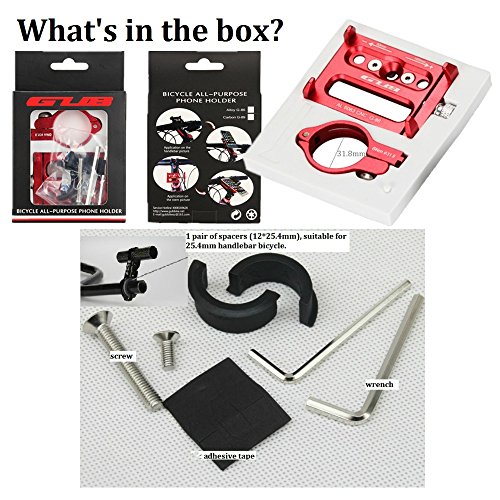 image for GUB Mountian Bike Phone Mount - Aluminum Alloy Universal Adjustable Bi