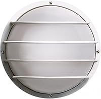 Vista 1 de Nuvo SF77/861 Bulkhead 1-Light Round Cage 75W A19, White Blanco