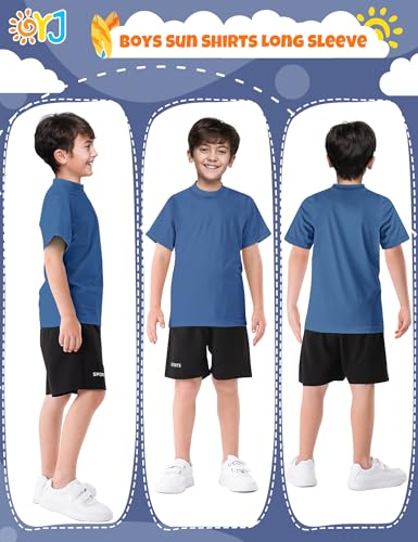 Image of Boys Rash Guard Short Sleeve Swim Shirt UPF+ 50 Rashguard for Toddler Teens Water Sun Shirts Swim Wear Quick Dry