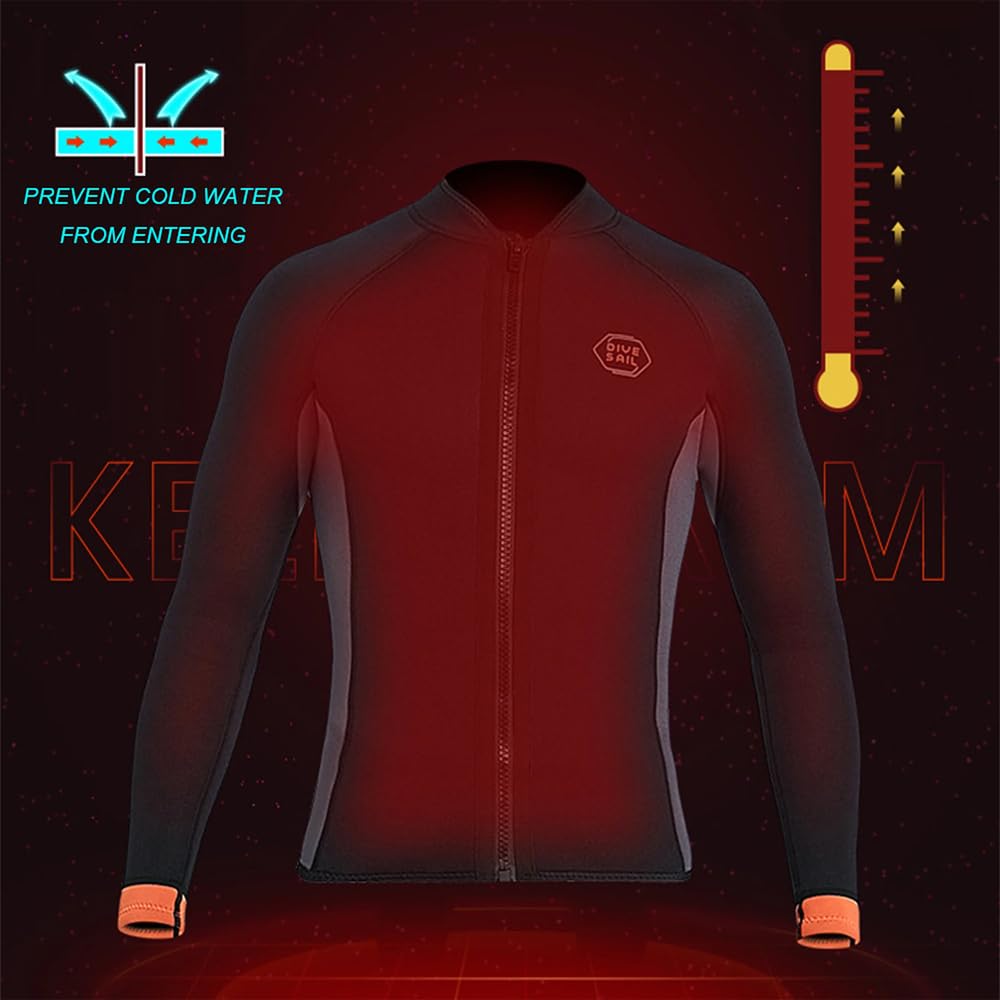 Men,3XL,Muta in Neoprene 3MM Due Pezzi, Parte Superiore e Inferiore per Uomo e Donna, per Snorkeling e Immersioni Subacquee, Mantiene il Calore, Protezione UV
