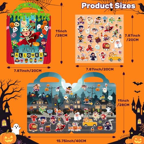 Elfew 3 Pack Halloween Reusable Sticker Books for Toddlers 2-4 | 3D Puffy Sticker Book for Kids Ages 3-5, Halloween Stickers for Kids, Halloween Gifts & Toys for Toddlers - image 2