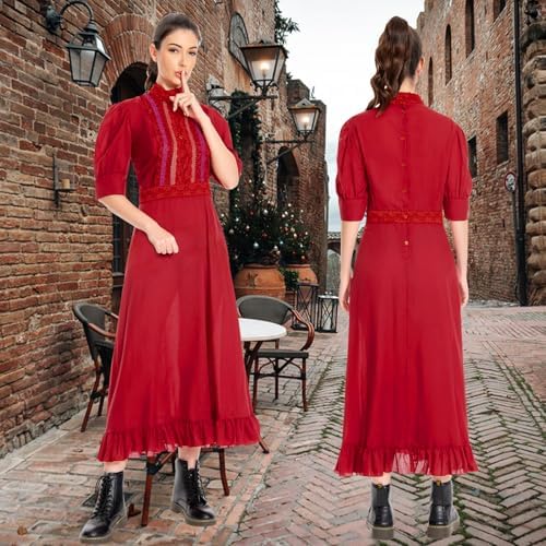 fitted lace wedding dress Amazon.com: Womens Horror Movie Pearl Cosplay Red Dress Halloween Outfit X  Prequel Girls Christmas Costume (Red, X-Small) : Clothing, Shoes & Jewelry main image 0