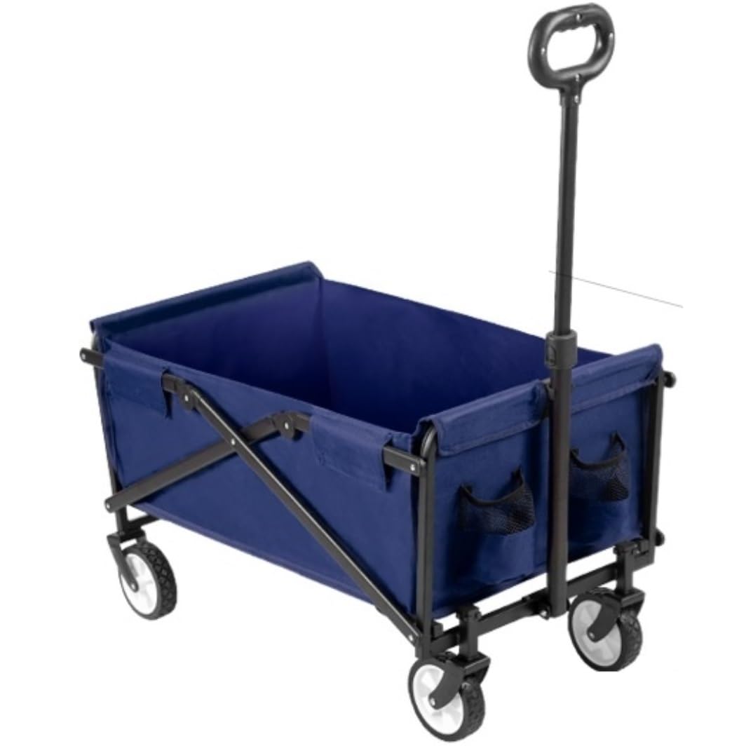 Folding Wagon, Portable Collapsible Utility Wagon For Garden Camping Festivals, 80kg Capacity