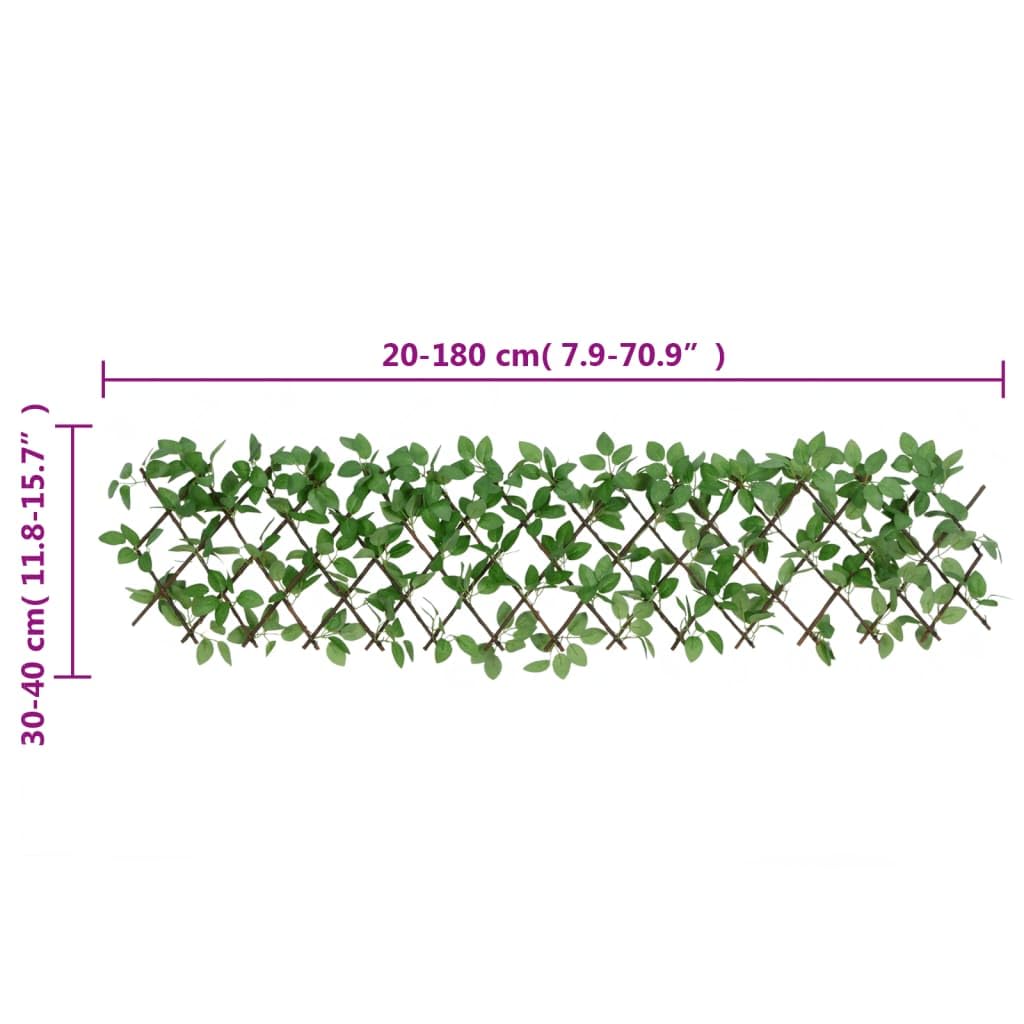 Treillis de lierre artificiel extensible 5 pcs vert 180x30 cm en PVC et bois pour jardin terrasse balcon avec occultation, brise vue, protection et séparation d'espace extérieur