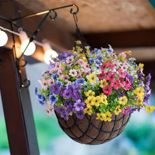 Image of Artificial Flowers Bunch Daisy with Eucalyptus Leaves - Fake Plants for Outdoor & Indoor Decoration (6)