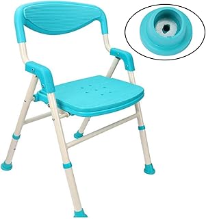 LMEIL Silla de Ducha de Seguridad Plegable con Respaldo - Banco de Ducha de Altura Ajustable Silla de baño para Ancianos, Asientos de Ducha con bañera para discapacitados para Adultos