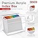 OSCO Clear Acrylic Index Box, Large, A to Z Divider Tabs, 100 Lined Note Cards, 7