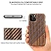 TENDLIN Compatible with iPhone 11 Pro Max Case Wood Grain Outside Design TPU Hybrid Case (Wood & Leather)