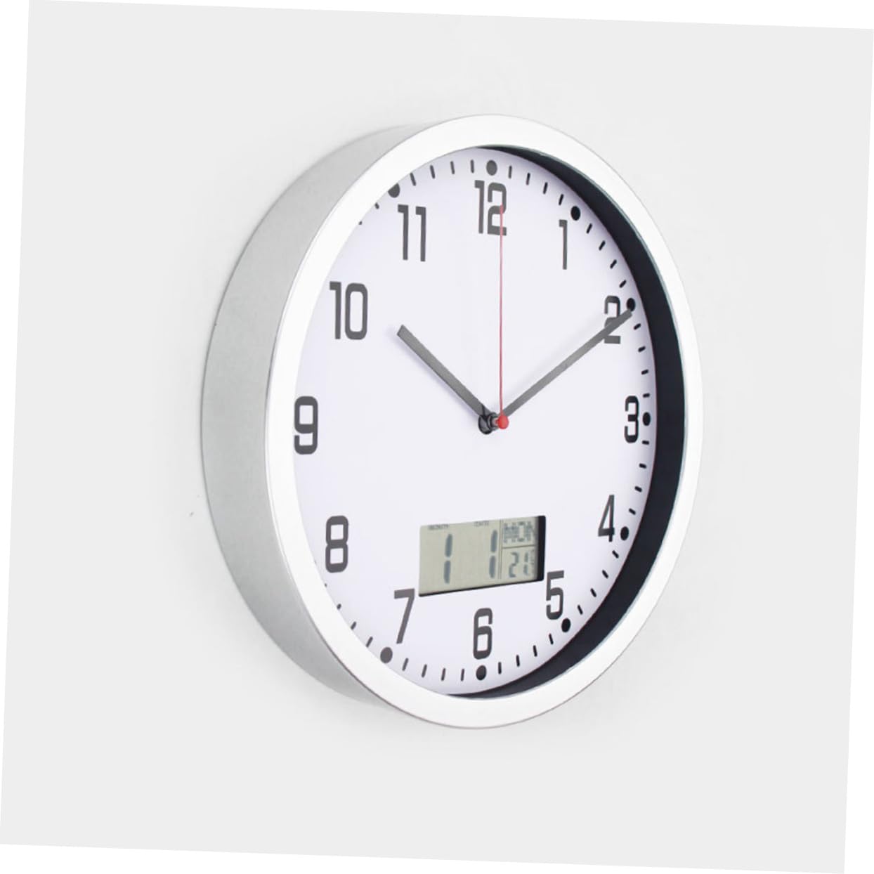 FUNOMOCYA Accurate Wall Clock with Thermometer Hygrometer 10 Inch Battery-Operated Quartz Clock for Indoor Outdoor Use