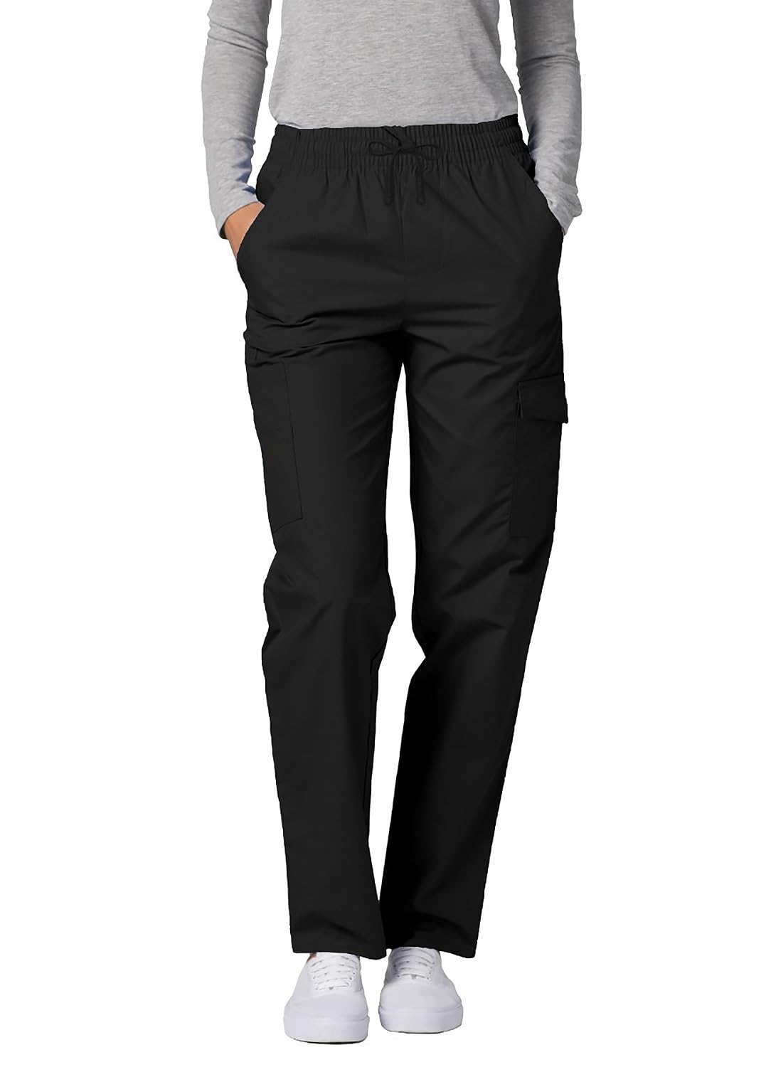 Adar Universal Scrubs For Women - Tapered Cargo Scrub Pants - 506 - Black - M