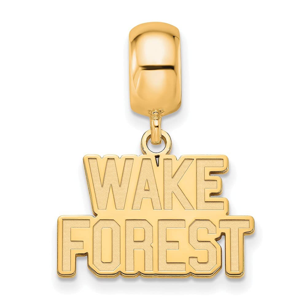 Wake Forest Bead Charm Small (1/2 Inch) Dangle (Gold Plated)