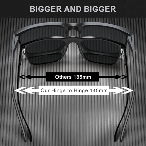 Image of STGATN Big Head Sunglasses for Men - 155MM for Large Wide Heads Men's TR90 Ultralight UV400 Protection Glasses
