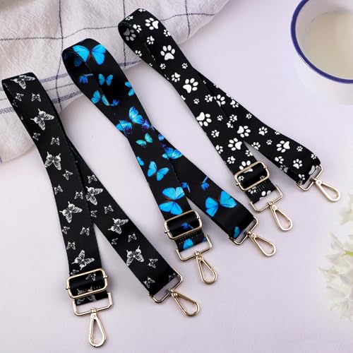 Image of Crossbody Purse Strap for Women Men Girls Boys Mother Girlfriend Gift, Replacement Bag Belt Strap for Purse Handbag Guitar Camera, Adjustable Canvas Wide Shoulder Strap with Golden Hooks