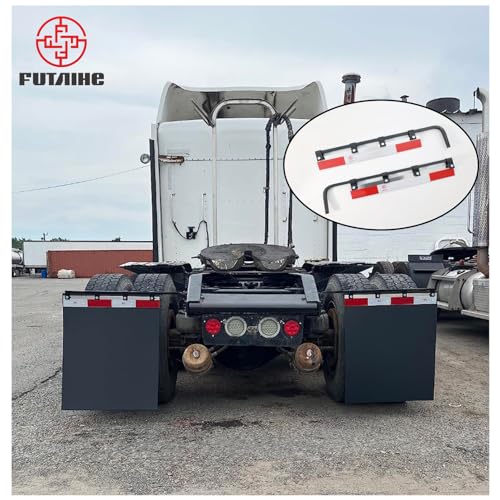 Image of Mud Flap Hangers Kit for Semi Trucks, 29.13''Length, w /All Mounting Brackets & Hardware & Aluminum Reflective Strip Kit