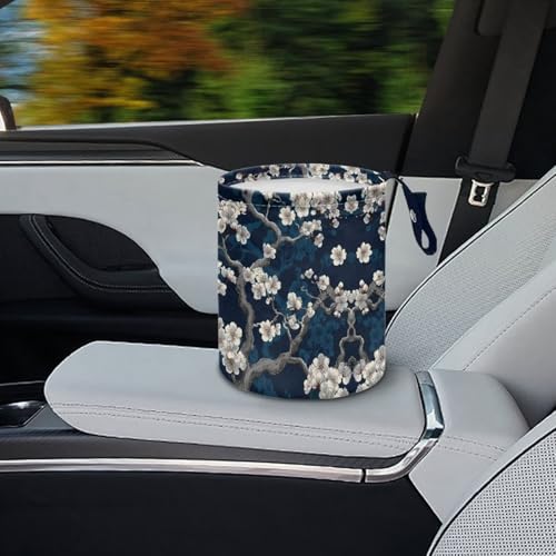 Image of Portable Floral Dustbin Bin Waste Basket Retro Floral Car Accessories Interior Collapsible Universal for Car SUV Trucks