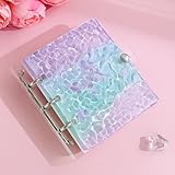 ZTFT シール帳 透明 クリア （12cm×11cm） シールバインダー ポケットサイズ 女の子 若い女性向け シール整理 スクラップブッキング（緑紫）