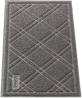 Lifewit Door Mat, 17"×30" , Traps Dirt Front Doormats, Non Slip Low-Profile, Durable & Washable Indoor Door Rugs for Entryway, Entrance, Garages, Decks, Patios, Grey