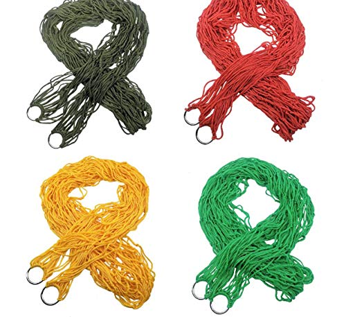 Hamaca De Nylon Portátil para Jardín, Cama Colgante De Nylon para Camping Al Aire Libre, Columpio Neto, Hamaca para Camping, Hamaca, Silla De Hamaca (Rojo)